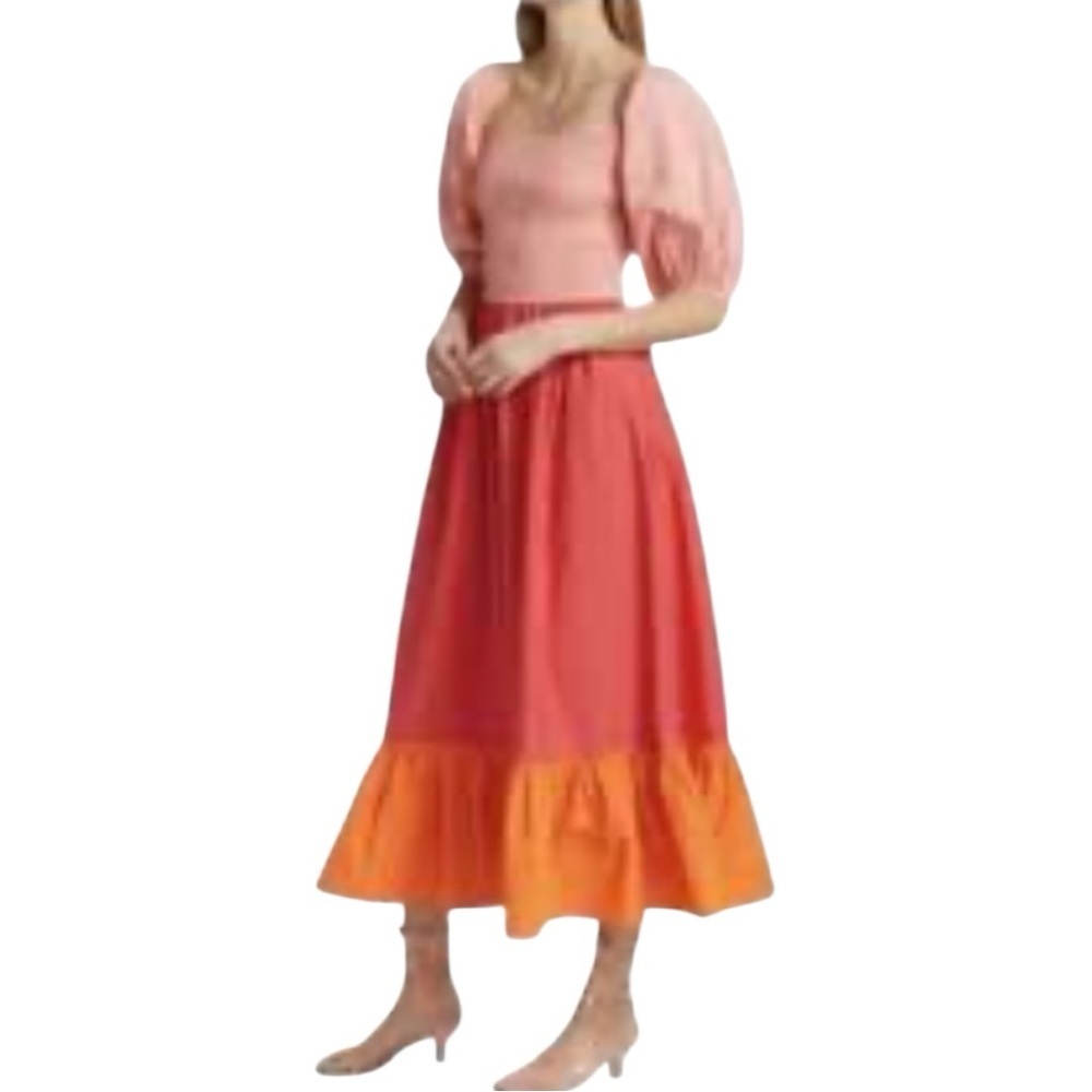 RHODE Eloise Strawberry Ruched Balloon Sleeve
Color block Tiered Dress Size S - Picture 3 of 16